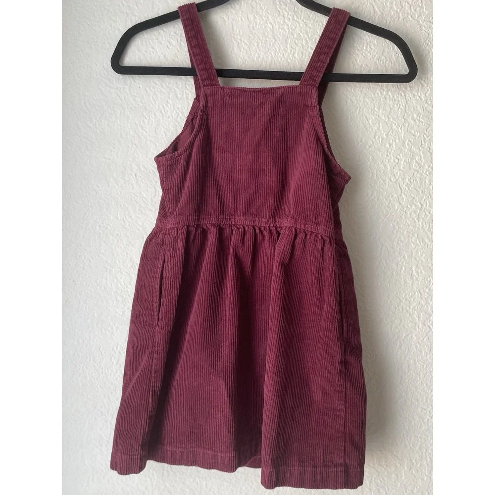Cat & Jack Burgundy Button-down Corduroy Jumper dress sz 8 Valentine's Day